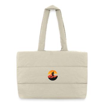 Running – Symbol of freedom - trail logo - Puffer Shopping Bag - natural - Front