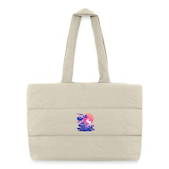 Neon bunny lotus forest in the evening light - Puffer Shopping Bag - natural - Front