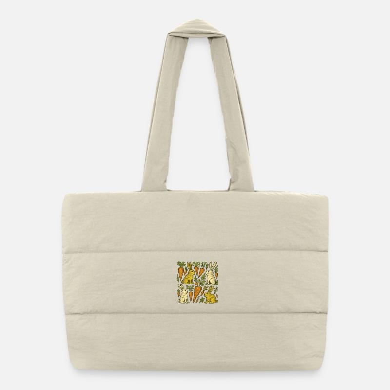 Illustration des lapins du jardin de carottes Sac shopping matelassé