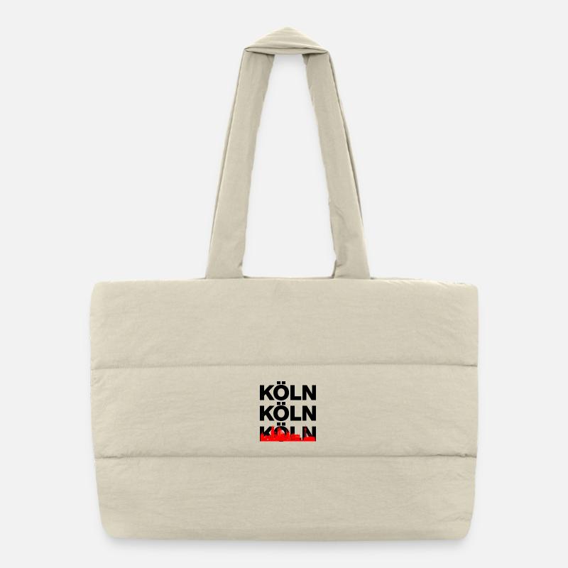 KÖLN SKYLINE – DOM POWER! - Puffer-Einkaufstasche - Naturweiß
