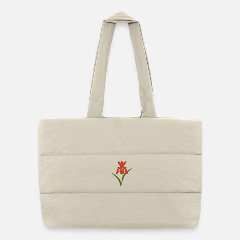 Iris Botanische Illustration Puffer-Einkaufstasche