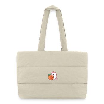 Cute Unicorn Horse With Orange Chinese New Year - Puffer Shopping Bag - natural - Front