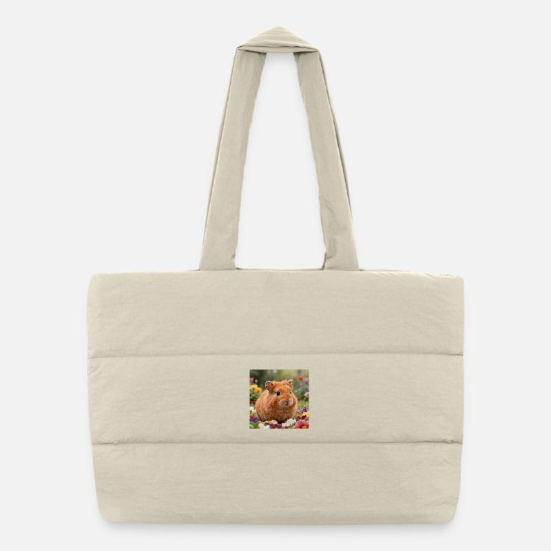 Rêve de hamster fleuri Sac shopping matelassé