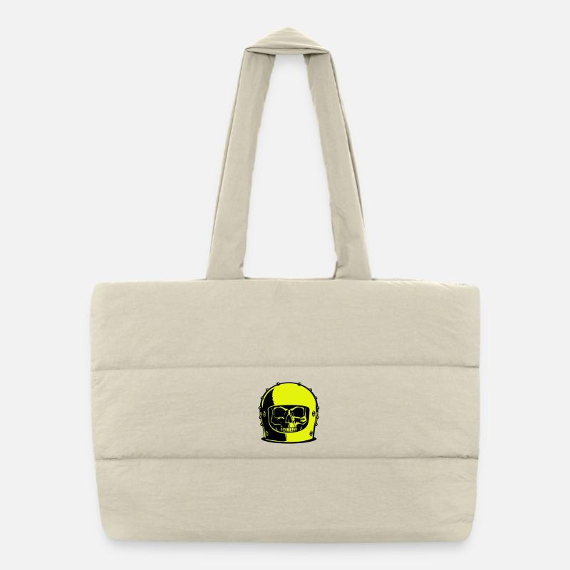 Skull Helm Popart Puffer-Einkaufstasche