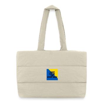 KEEP CALM AND STOP WAR! UKRINE PEACE NOW FCK RSS - Puffer Shopping Bag - natural - Front