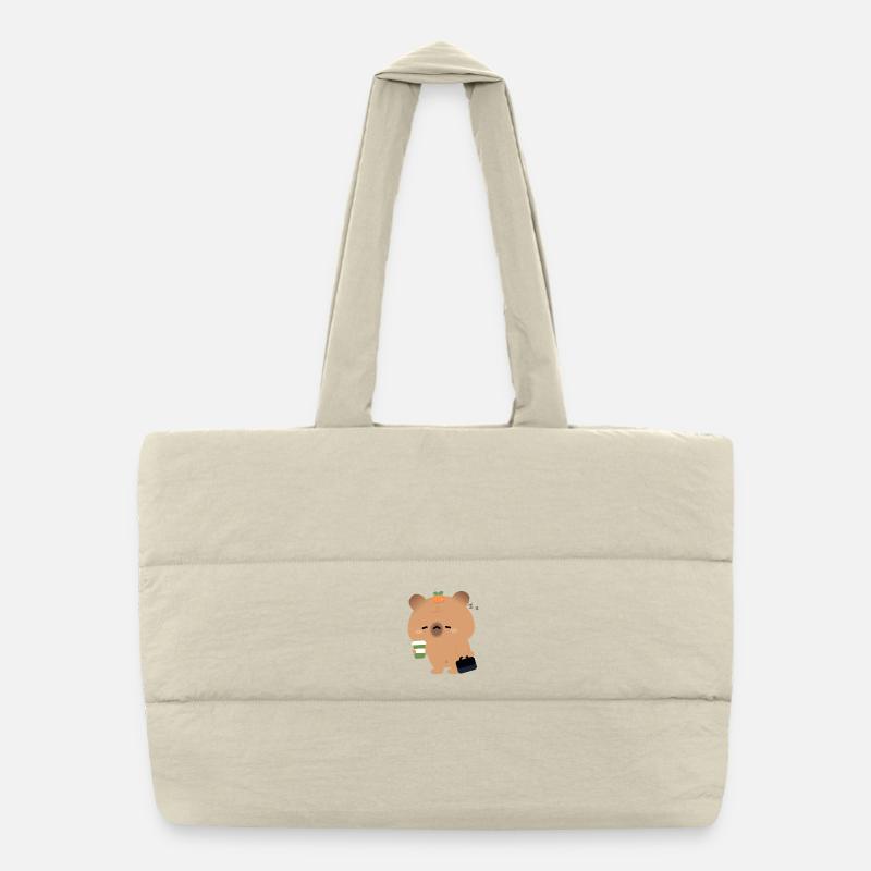 Capybara fatigué avec café Sac shopping matelassé
