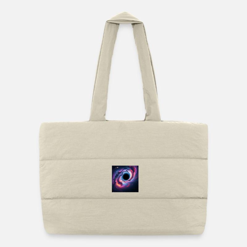 Black hole in the neon galaxy Puffer Shopping Bag
