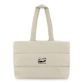 Rolling Fatties - Lustige dicke Katze Design - Puffer-Einkaufstasche - Naturweiß - Vorne