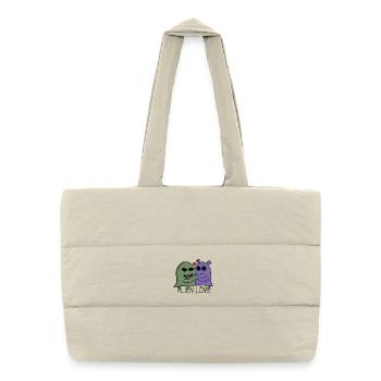 Duo d’amour extraterrestre - Sac shopping matelassé - blanc naturel - Devant