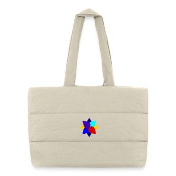 DESIGN. ART. DAD. MAMMA. MODERN. GEEK. VINTAGE. - Puffer Shopping Bag - natural - Front