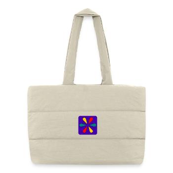 DESIGN. ART. DAD. MAMMA. MODERN. GEEK. VINTAGE. - Puffer Shopping Bag - natural - Front