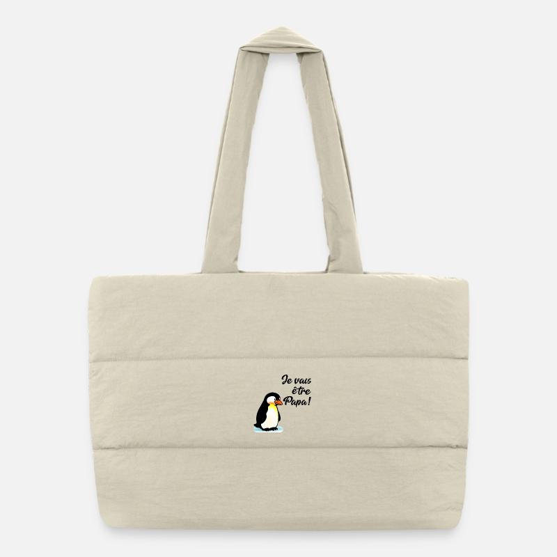 Announce Baby Daddy Penguin Puffer Shopping Bag