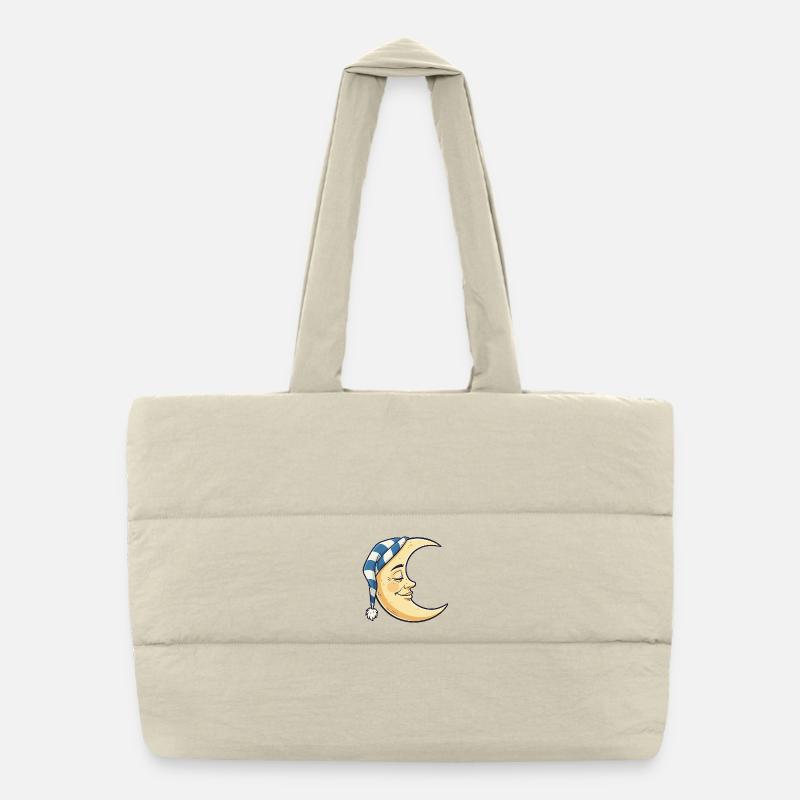 Dessin animé Lune avec Sleepy Cap Sac shopping matelassé