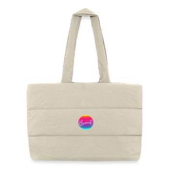 Team Braut! Cool  Neon Kreis Personalisierbar - Puffer-Einkaufstasche - Naturweiß - Vorne