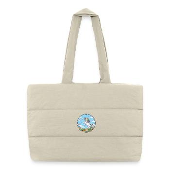 Rainbow River Unicorn Colorful Dreamland Motif - Puffer Shopping Bag - natural - Front