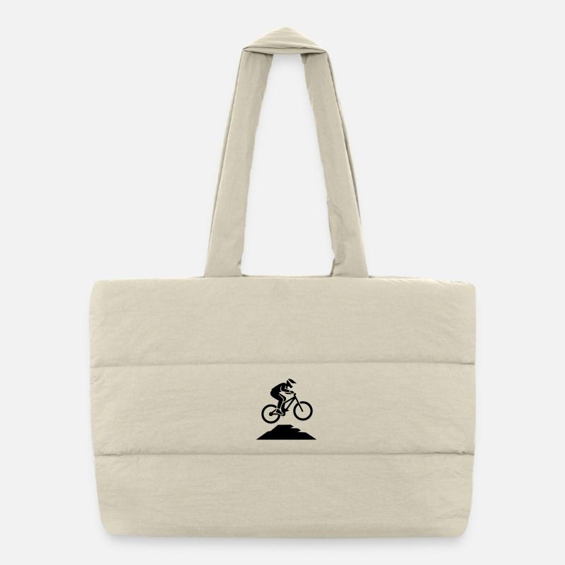 MTB Sprung Biker Silhouette Puffer-Einkaufstasche