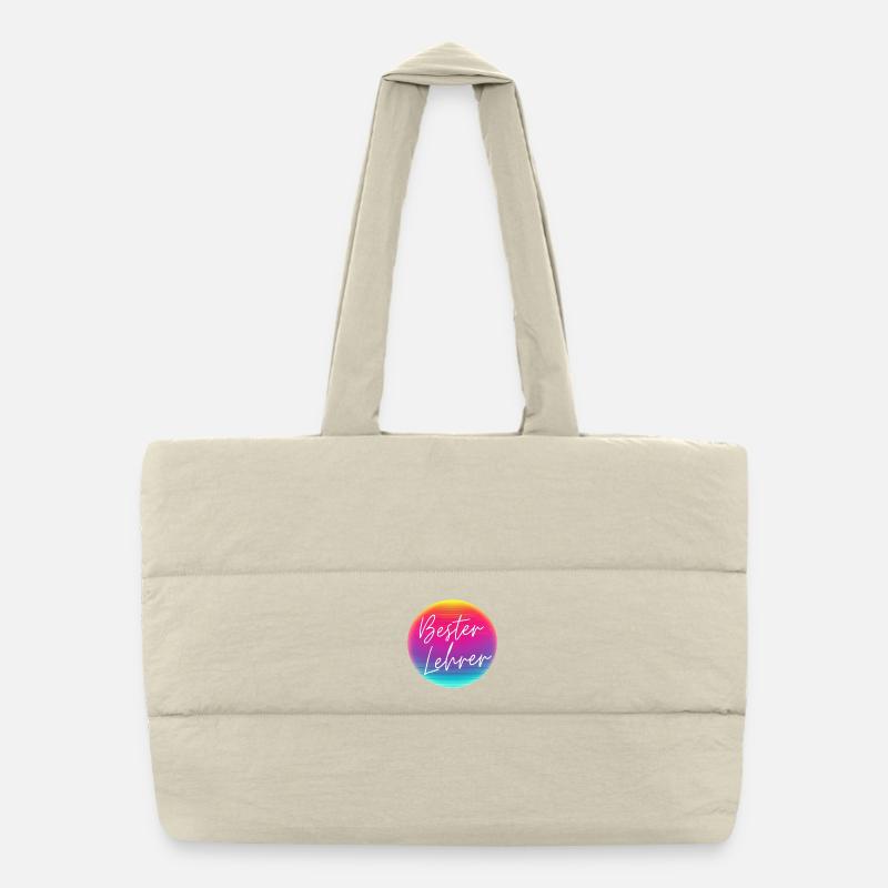 Beste Lehrer! Neon Kreis Personalisierbar Puffer-Einkaufstasche