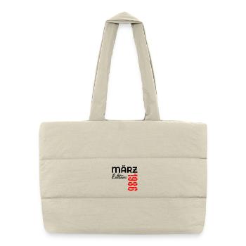 41. Geburtstag März 1986 - Puffer-Einkaufstasche - Naturweiß - Vorne
