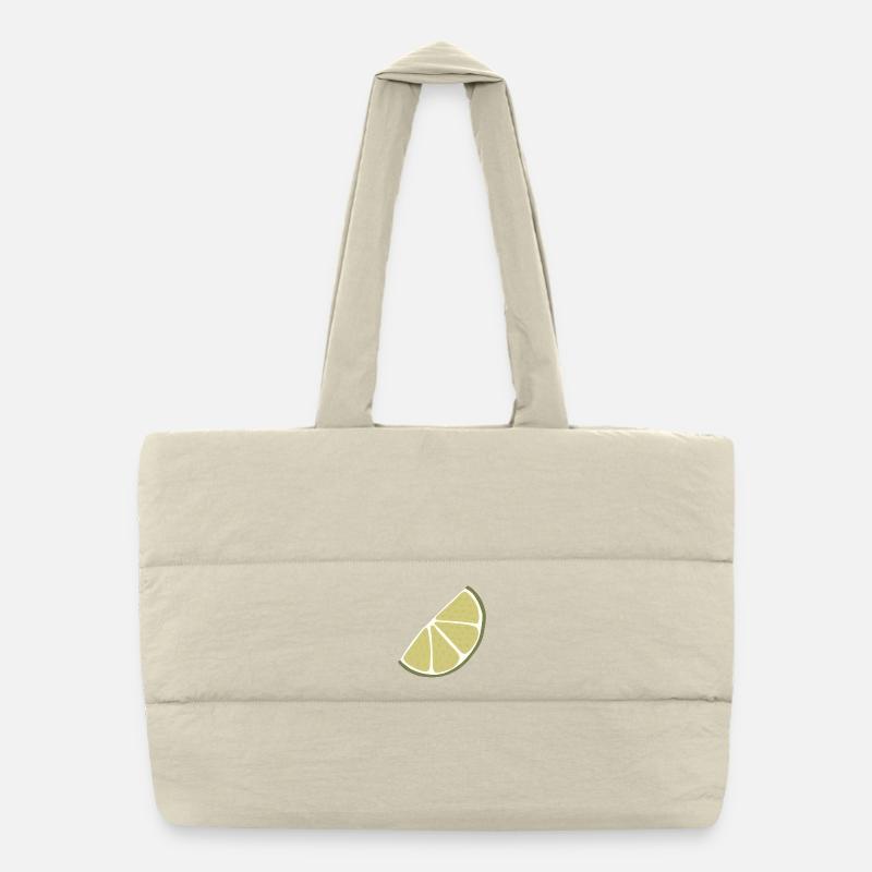 Lime Slice Minimalistische Limette Puffer-Einkaufstasche