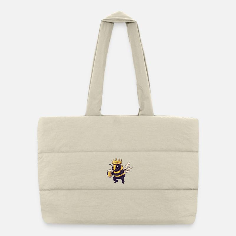 Bee Beer King Puffer Shopping Bag