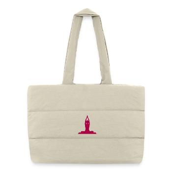 Yoga Formen Silhouetten Meditation - Puffer-Einkaufstasche - Naturweiß - Vorne