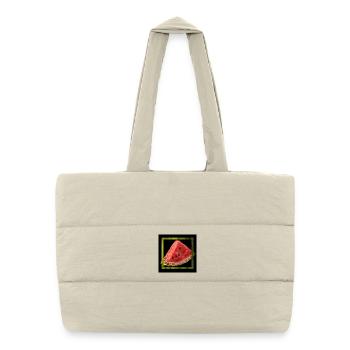 Abstract Watermelon - Puffer Shopping Bag - natural - Front