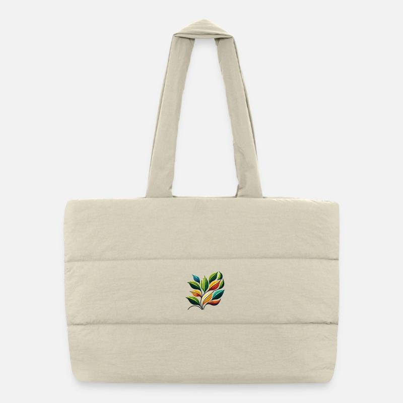 Colourful Leafen Symphony Puffer Shopping Bag