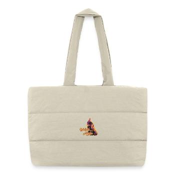 Fans de poulet - Coq - Coq - Poulet fleur - Bio - Sac shopping matelassé - blanc naturel - Devant