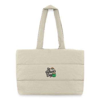 St Patricks Day Pot of Gold Rainbow Lucky Design - Puffer Shopping Bag - natural - Front