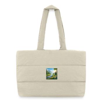 La rivière des Fleurs de Printemps de Fjälldalen - Sac shopping matelassé - blanc naturel - Devant