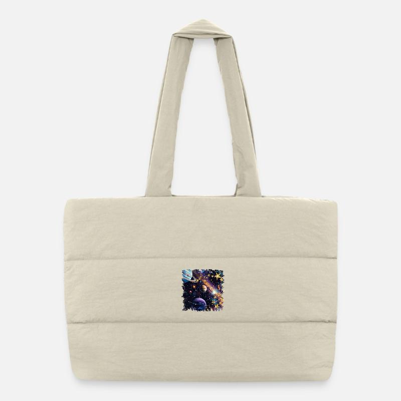 Galactic Star Gold Star Puffer Shopping Bag