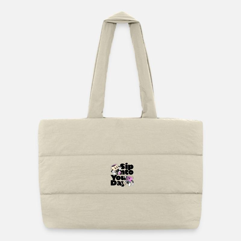 Kawaii Coffee Duo Dance Puffer Shopping Bag