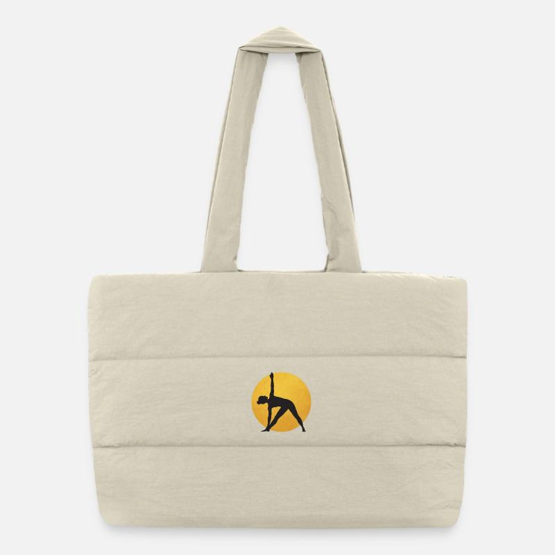 Minimalist Yoga Triangle Silhouette Puffer Shopping Bag