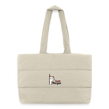 NO GOOD MORNING, MORNING GROUCH! FUNNY SAYING - Puffer Shopping Bag - natural - Front