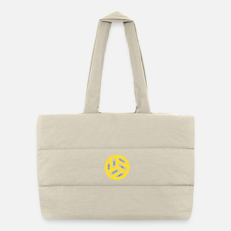 Volleyball Ball Graphic Puffer Shopping Bag