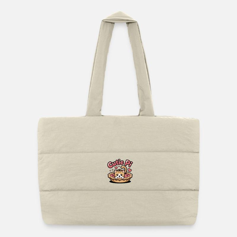 Cutie Pi Cat - Puffer Shopping Bag - natural