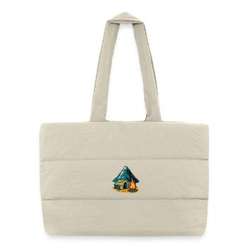 Mountain camping fire pit - Puffer Shopping Bag - natural - Front