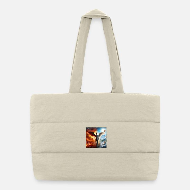 Equilibre Céleste et Infernal - Sac shopping matelassé - blanc naturel