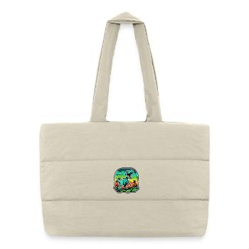 T-Rex Tropical Néon - Sac shopping matelassé - blanc naturel - Devant