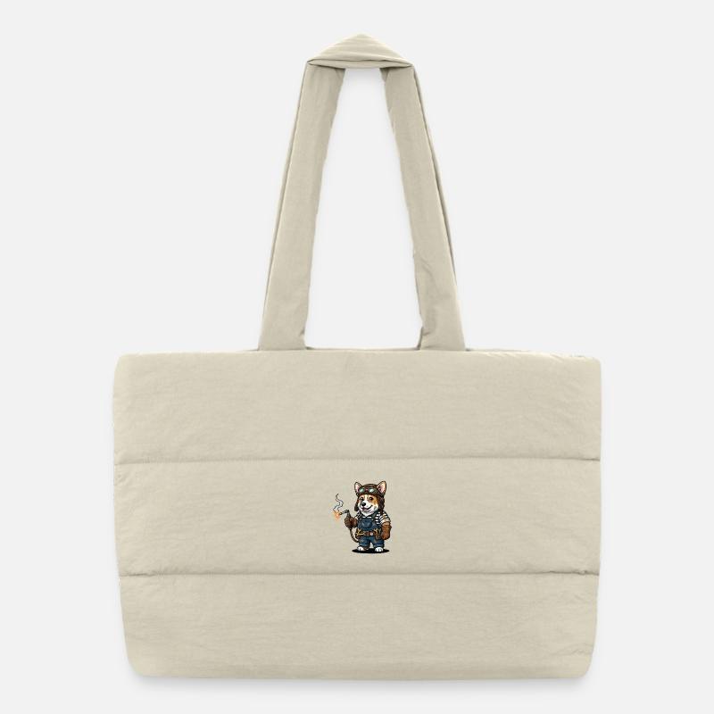 Corgi Schweißer Steampunk Industriemechaniker Puffer-Einkaufstasche