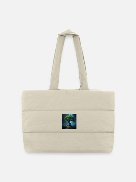 arbre de vie coloré. - Sac shopping matelassé - blanc naturel