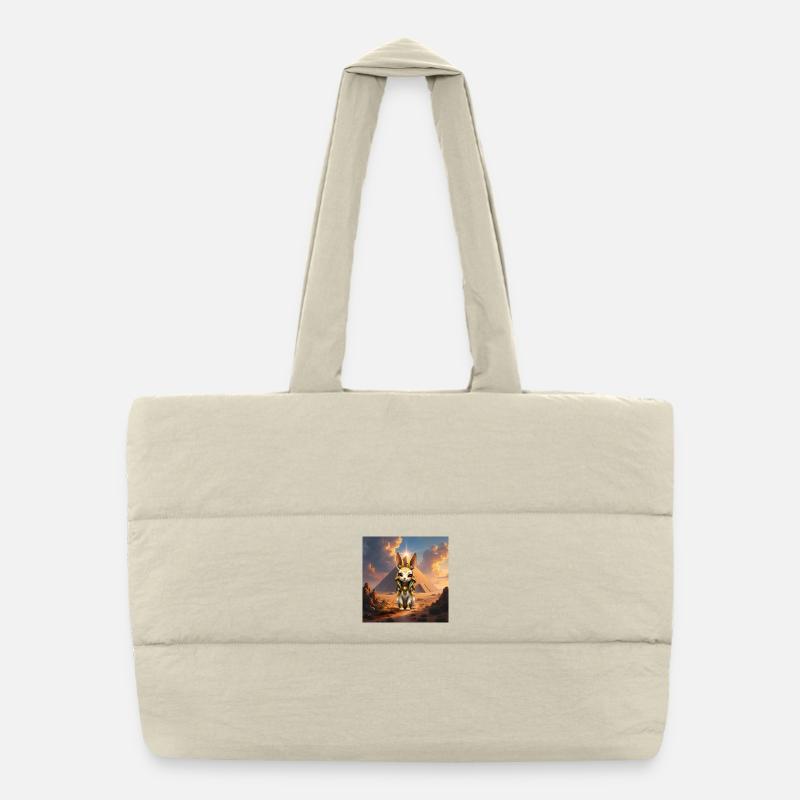 Egyptian bunny in pyramid Puffer Shopping Bag