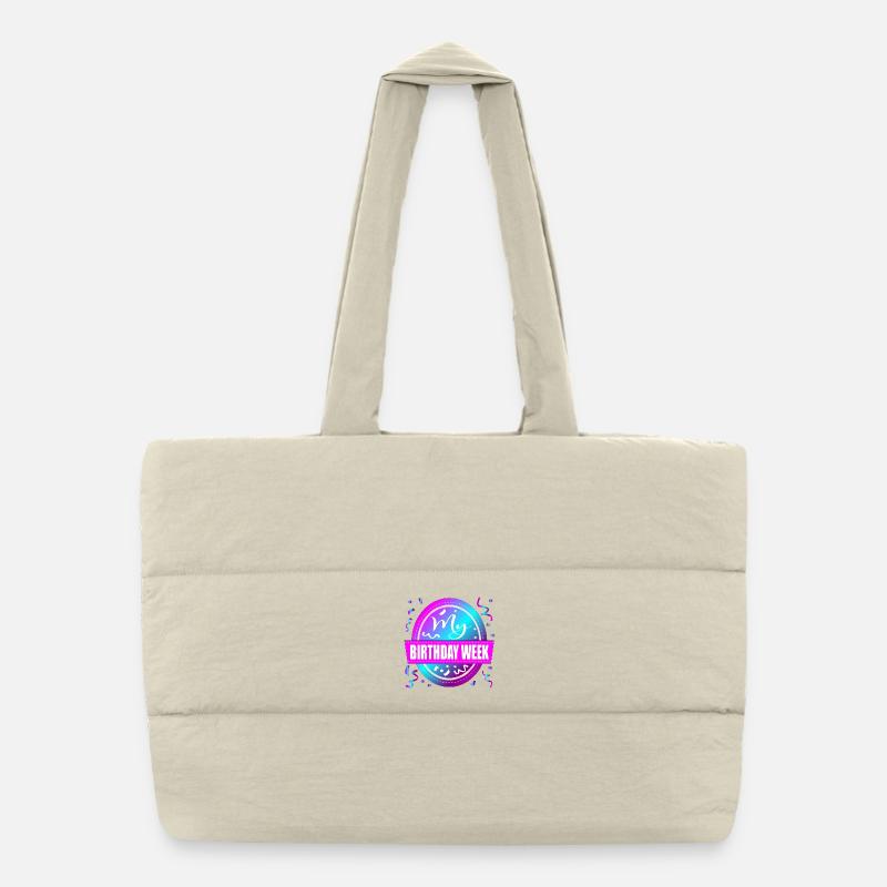 My Birthday Week Celebration Puffer Shopping Bag