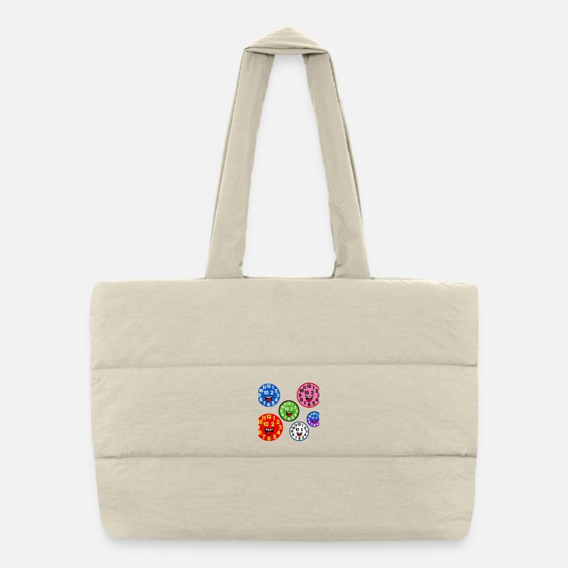 Horloges souriantes colorées Sac shopping matelassé
