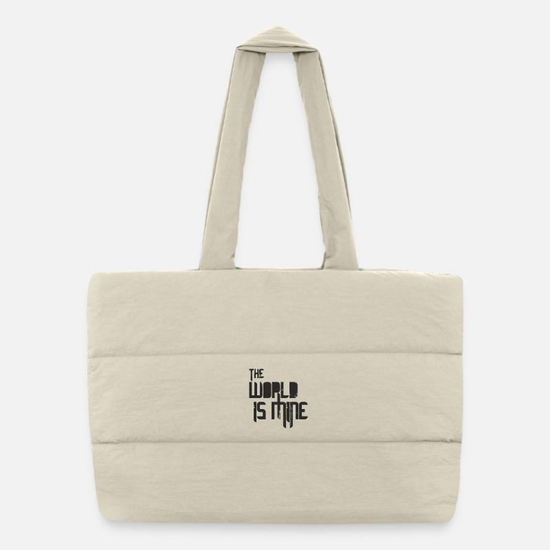 The World Is Mine - black Puffer Shopping Bag