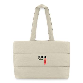41. Geburtstag Mai 1986 - Puffer-Einkaufstasche - Naturweiß - Vorne