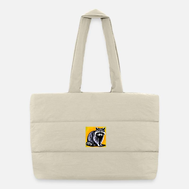 Raccoon Puffer Shopping Bag