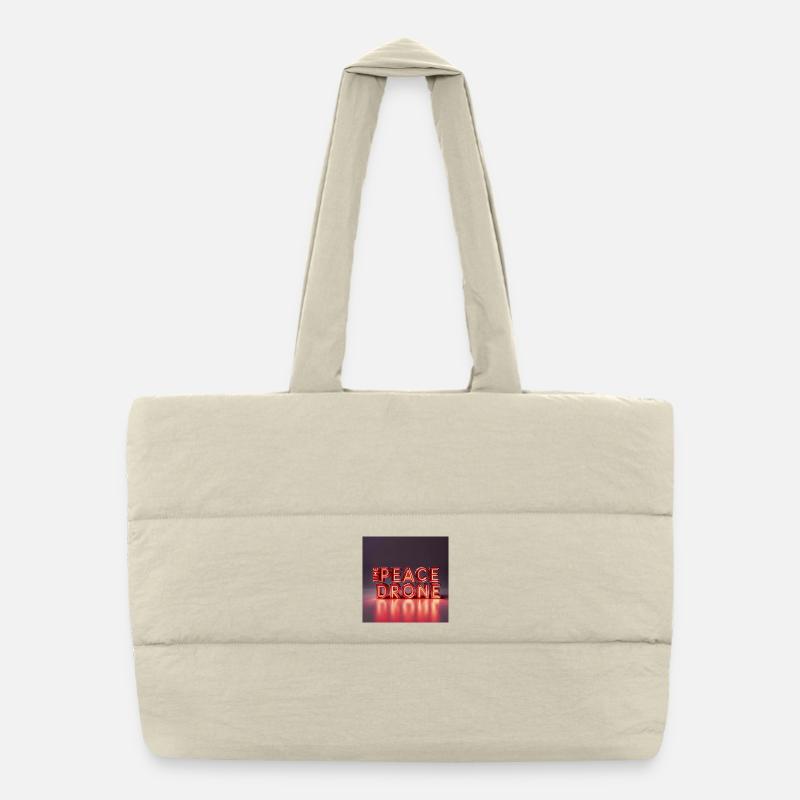 Peace Drone Neon Sign Puffer Shopping Bag