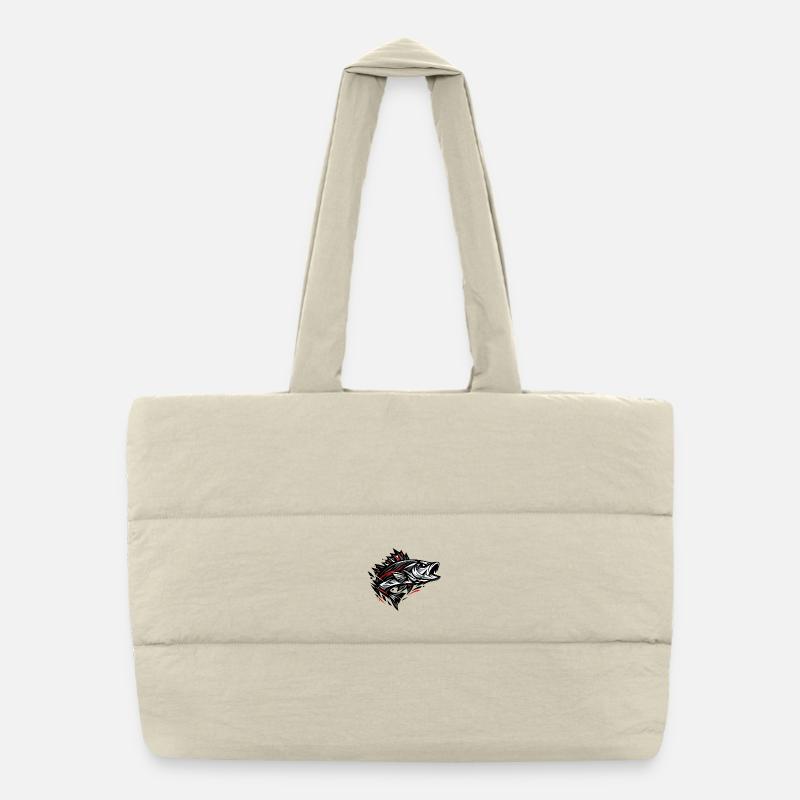 Red Perch Puffer Shopping Bag