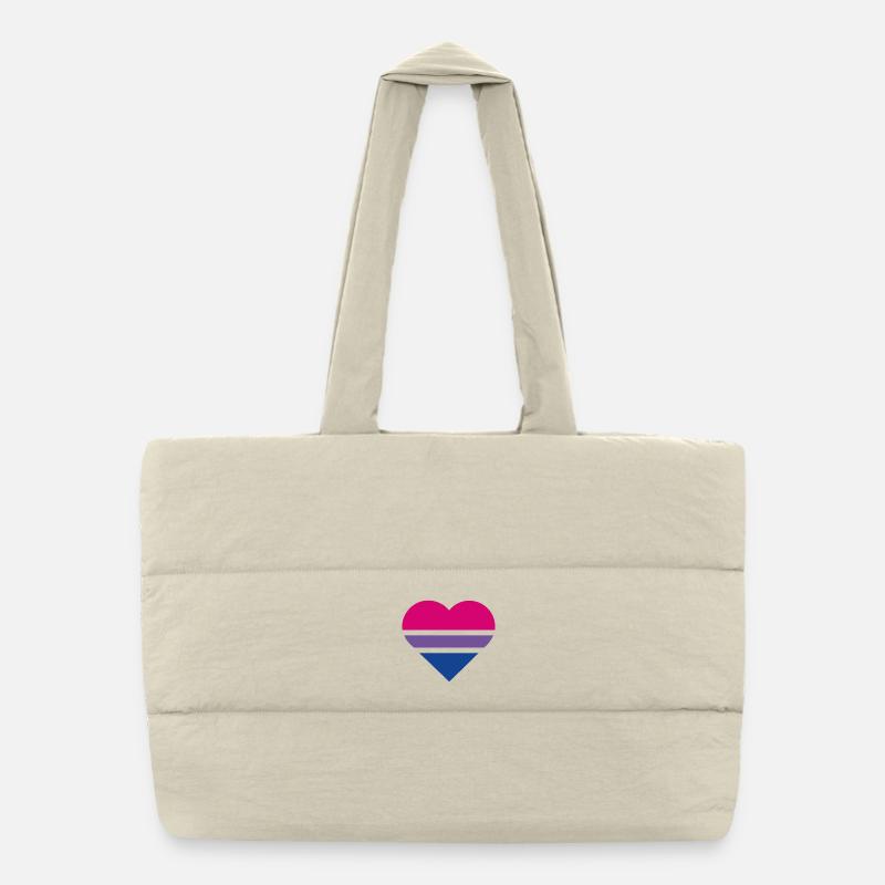 Pride Flag Heart · Bisexual Puffer-Einkaufstasche